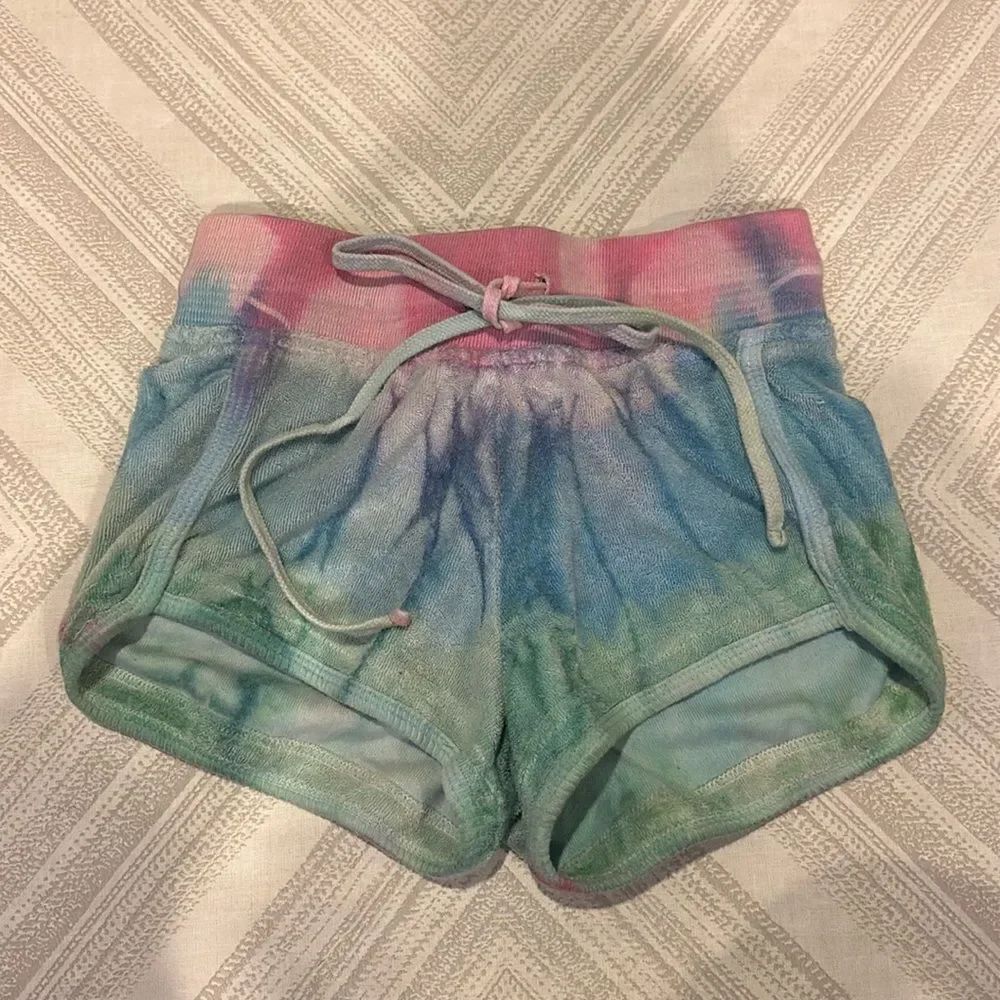 Hard Tail Girls Tie Dye Terry Drawstring Shorts, Size M 10/12